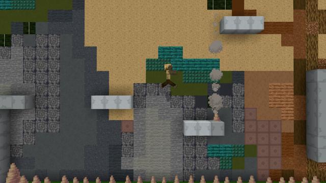 Screenshot of the Minecraft Bedrock Marketplace product Super 2D Platformer created by CrackedCubes.