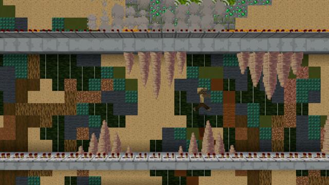 Screenshot of the Minecraft Bedrock Marketplace product Super 2D Platformer created by CrackedCubes.