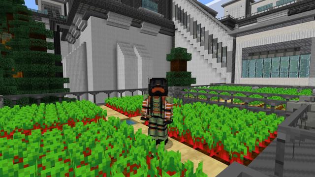 Screenshot of the Minecraft Bedrock Marketplace product Base de science-fiction de l'arbre Taiga created by CrackedCubes.