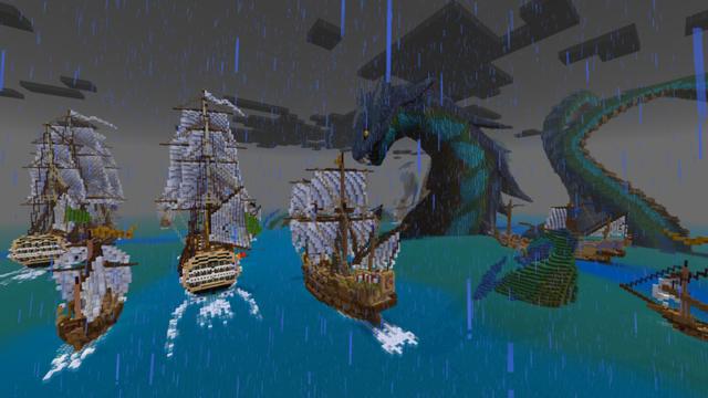 Screenshot of the Minecraft Bedrock Marketplace product The Kraken created by CrackedCubes.