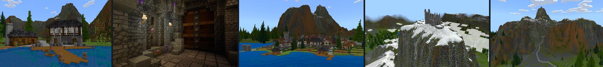 Panorama of the Minecraft Bedrock Marketplace product The Mountain created by CrackedCubes.