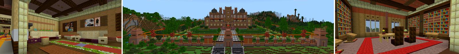 Panorama of the Minecraft Bedrock Marketplace product Tropical Castle created by CrackedCubes.