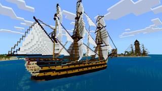 Screenshot of the Minecraft Bedrock Marketplace product Tropical Ship Survival 2 created by CrackedCubes.