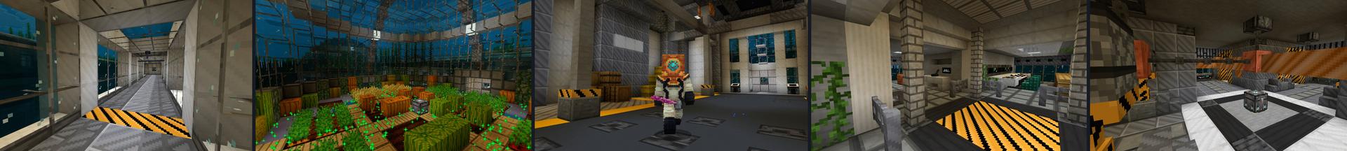 Panorama of the Minecraft Bedrock Marketplace product Underwater Ocean Base created by CrackedCubes.