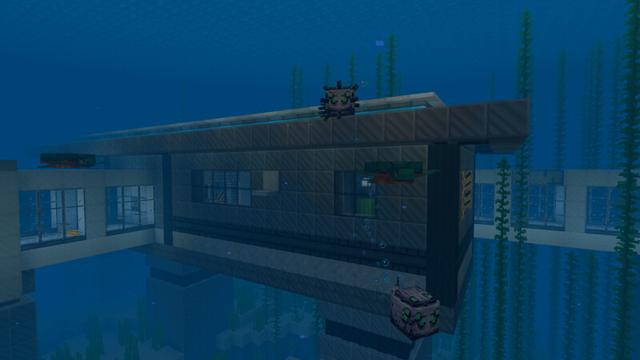 Screenshot of the Minecraft Bedrock Marketplace product Underwater Ocean Base created by CrackedCubes.