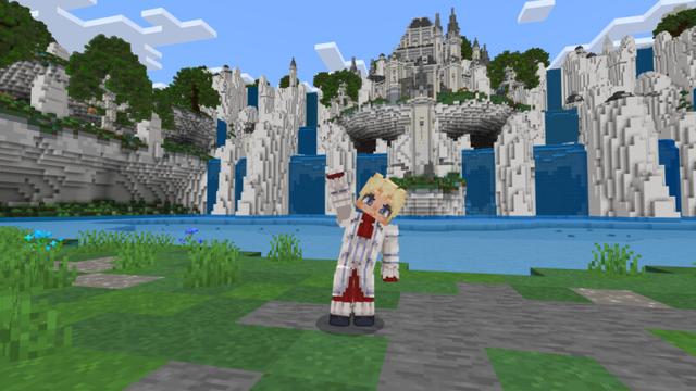 Screenshot of the Minecraft Bedrock Marketplace product Waterfall Castle created by CrackedCubes.