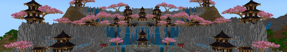Panorama of the Minecraft Bedrock Marketplace product Waterfall Temple created by CrackedCubes.