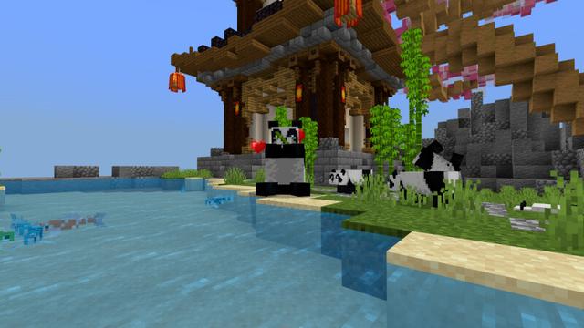 Screenshot of the Minecraft Bedrock Marketplace product Waterfall Temple created by CrackedCubes.