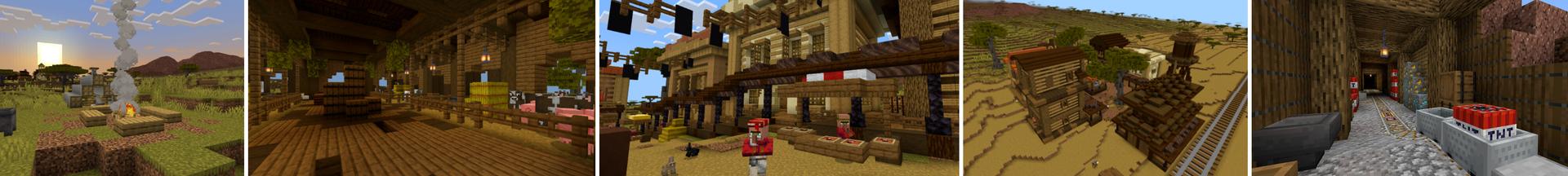 Panorama of the Minecraft Bedrock Marketplace product Wild West Town created by CrackedCubes.