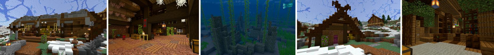Panorama of the Minecraft Bedrock Marketplace product Winter Under the Dome created by CrackedCubes.