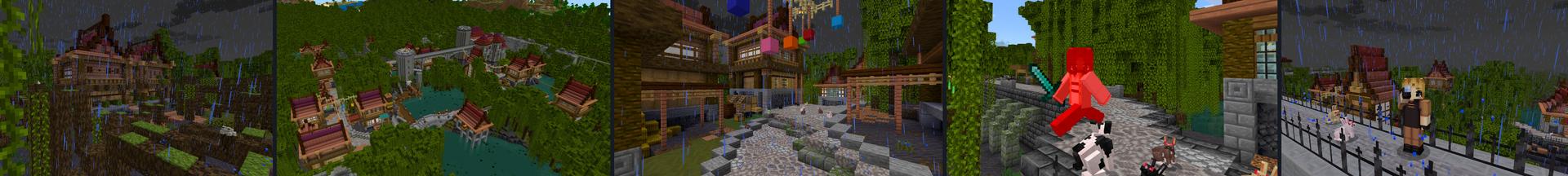 Panorama of the Minecraft Bedrock Marketplace product Zombie Bunnies created by CrackedCubes.