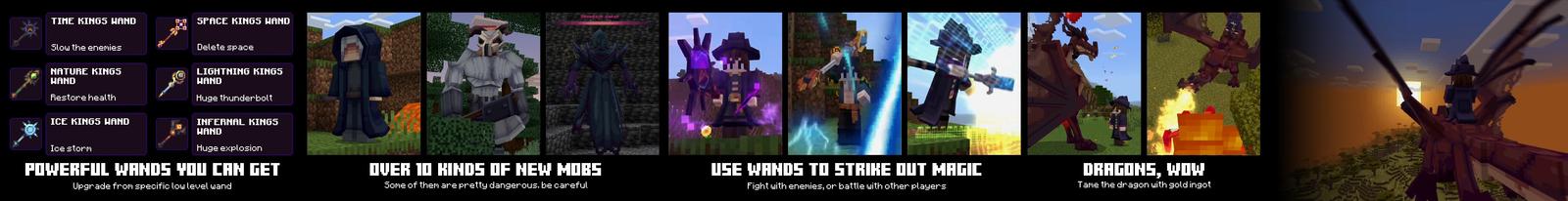 Panorama of the Minecraft Bedrock Marketplace product Anime Magic Wands created by Creator Games.