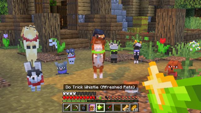 Screenshot of the Minecraft Bedrock Marketplace product Afreshed Pets Add-On created by CreatorLabs.