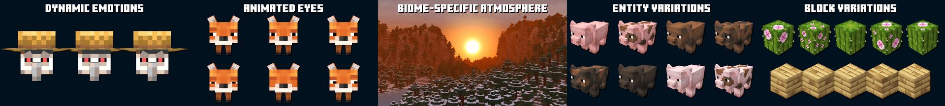 Panorama of the Minecraft Bedrock Marketplace product Afreshed Textures & Animations created by CreatorLabs.