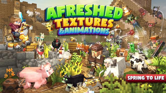 Thumbnail of the Minecraft Bedrock Marketplace product Afreshed Textures & Animations created by CreatorLabs.