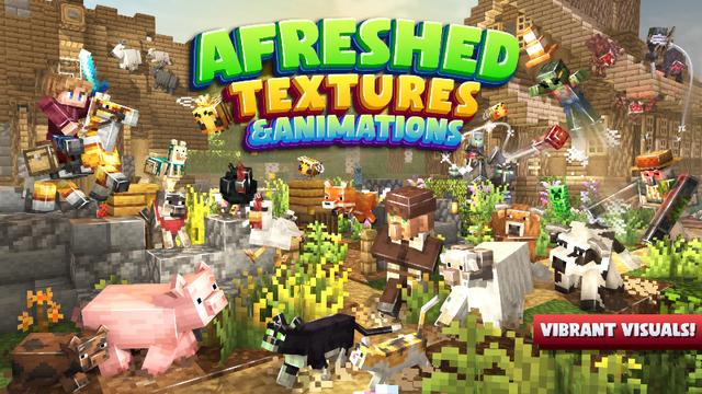 Thumbnail of the Minecraft Bedrock Marketplace product Texturas e Animações Afreshed created by CreatorLabs.
