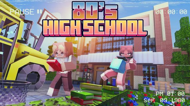 Thumbnail of the Minecraft Bedrock Marketplace product 80s High School created by CubeCraft Games.