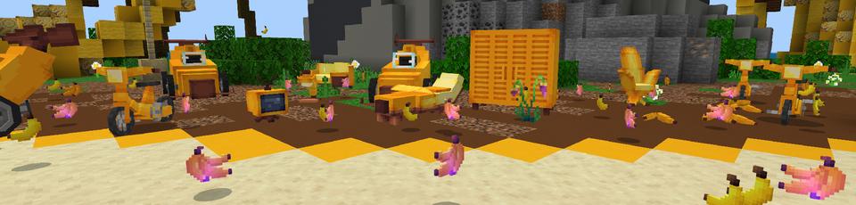 Panorama of the Minecraft Bedrock Marketplace product Bananas created by CubeCraft Games.