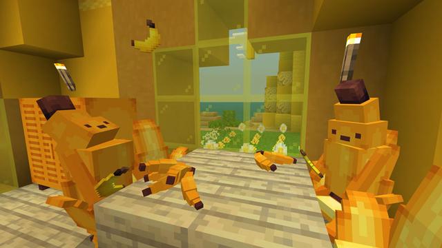 Screenshot of the Minecraft Bedrock Marketplace product Bananas created by CubeCraft Games.