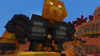 Screenshot of the Minecraft Bedrock Marketplace product Becoming Lava Creeper created by CubeCraft Games.