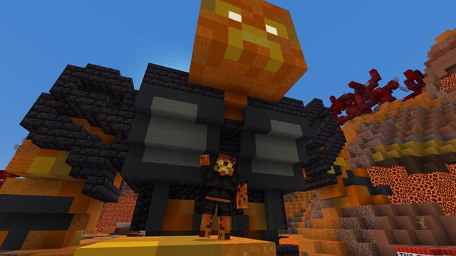 Screenshot of the Minecraft Bedrock Marketplace product Becoming Lava Creeper created by CubeCraft Games.