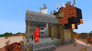 Screenshot of the Minecraft Bedrock Marketplace product Becoming Lava Creeper created by CubeCraft Games.