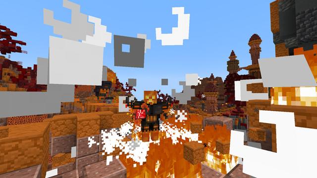 Screenshot of the Minecraft Bedrock Marketplace product Becoming Lava Creeper created by CubeCraft Games.