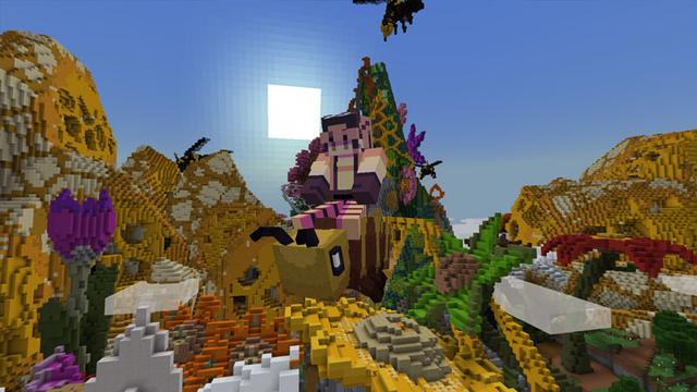 Screenshot of the Minecraft Bedrock Marketplace product Beehive created by CubeCraft Games.