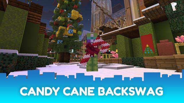 Screenshot of the Minecraft Bedrock Marketplace product Candy Cane - Backswag created by CubeCraft Games.