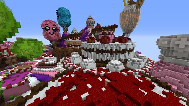Screenshot of the Minecraft Bedrock Marketplace product Candy Kingdom (Survival Spawn) created by CubeCraft Games.