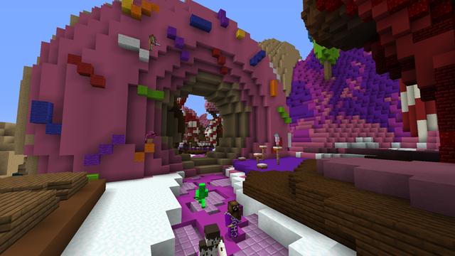 Screenshot of the Minecraft Bedrock Marketplace product Candy Kingdom (Survival Spawn) created by CubeCraft Games.