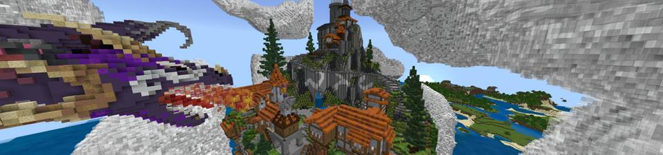 Panorama of the Minecraft Bedrock Marketplace product Cloud Town created by CubeCraft Games.