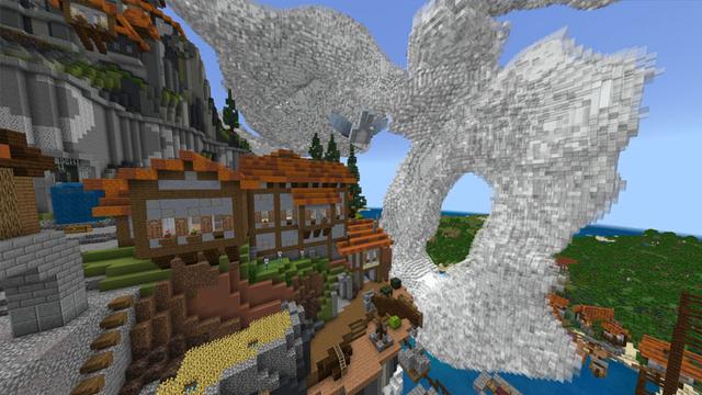 Screenshot of the Minecraft Bedrock Marketplace product Cloud Town created by CubeCraft Games.