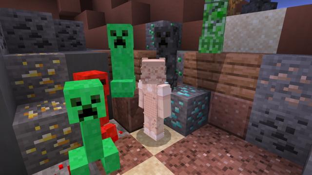 Screenshot of the Minecraft Bedrock Marketplace product Creeper Ores created by CubeCraft Games.