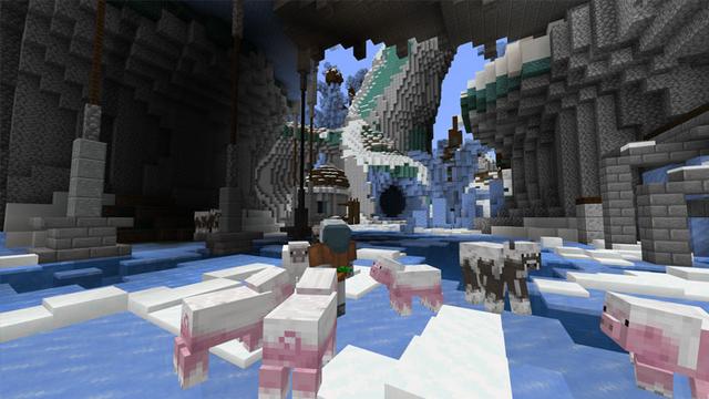 Screenshot of the Minecraft Bedrock Marketplace product Cyber Snow created by CubeCraft Games.