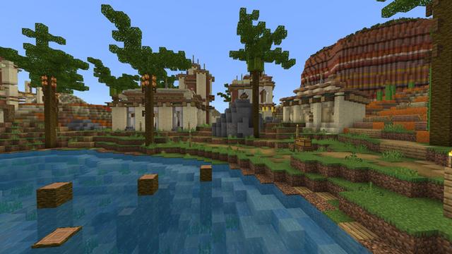 Screenshot of the Minecraft Bedrock Marketplace product Desert Oasis created by CubeCraft Games.