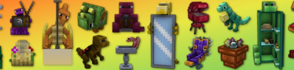 Panorama of the Minecraft Bedrock Marketplace product Dino Furniture created by CubeCraft Games.