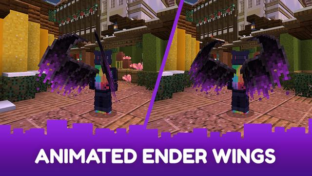 Screenshot of the Minecraft Bedrock Marketplace product Ender Wings - Backswag created by CubeCraft Games.