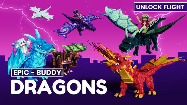 Thumbnail of the Minecraft Bedrock Marketplace product Epic Dragon Buddy - UNLOCK FLIGHT created by CubeCraft Games.