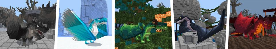 Panorama of the Minecraft Bedrock Marketplace product Epic Dragons created by CubeCraft Games.