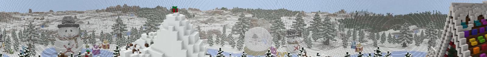 Panorama of the Minecraft Bedrock Marketplace product Exploding Snowballs created by CubeCraft Games.