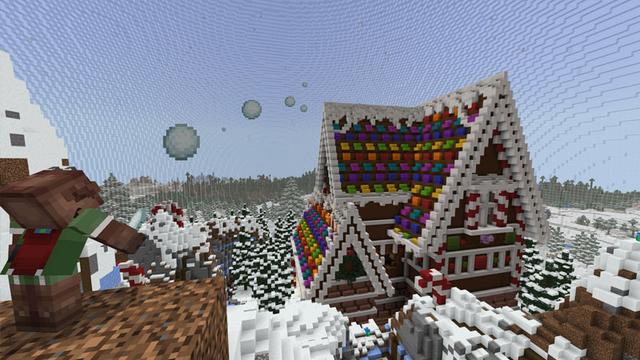 Screenshot of the Minecraft Bedrock Marketplace product Exploding Snowballs created by CubeCraft Games.