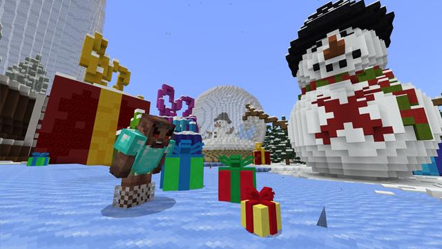 Screenshot of the Minecraft Bedrock Marketplace product Exploding Snowballs created by CubeCraft Games.