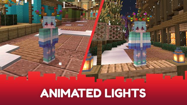 Screenshot of the Minecraft Bedrock Marketplace product Festive Antlers - Hat created by CubeCraft Games.