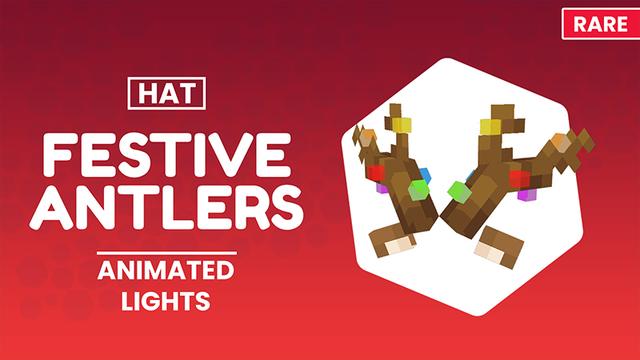 Thumbnail of the Minecraft Bedrock Marketplace product Festive Antlers - Hat created by CubeCraft Games.