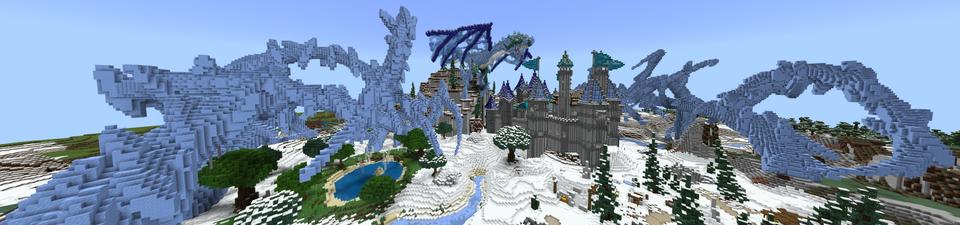 Panorama of the Minecraft Bedrock Marketplace product Frostlands created by CubeCraft Games.