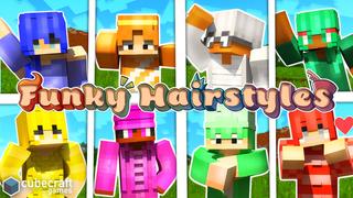 Thumbnail of the Minecraft Bedrock Marketplace product Funky Hairstyles created by CubeCraft Games.