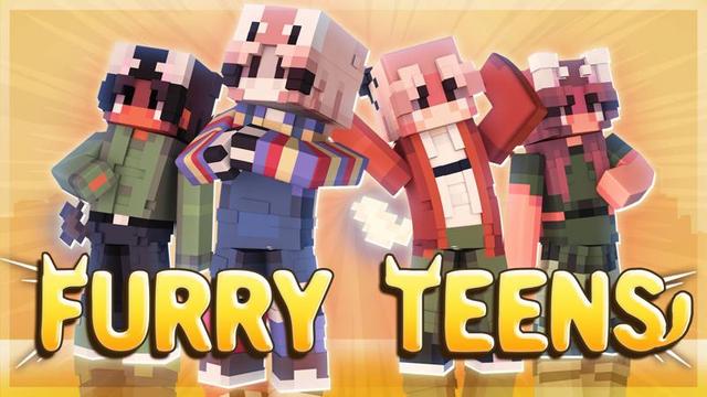 Thumbnail of the Minecraft Bedrock Marketplace product Furry Teens created by CubeCraft Games.