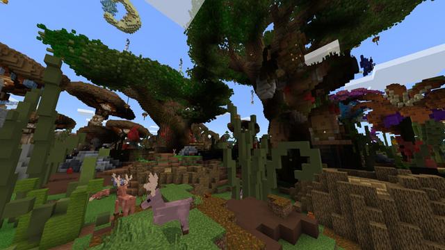 Screenshot of the Minecraft Bedrock Marketplace product Green Grove created by CubeCraft Games.