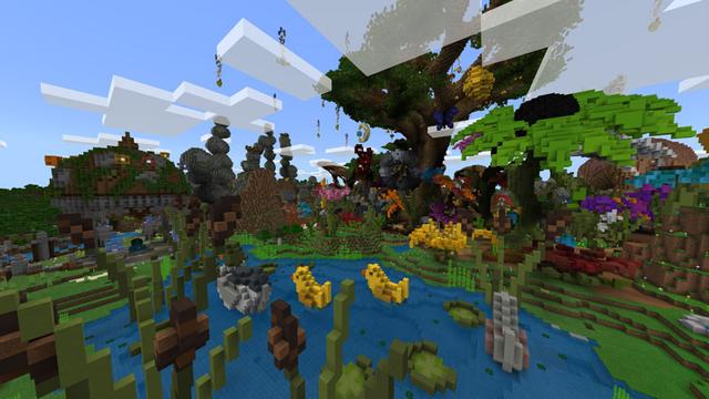 Screenshot of the Minecraft Bedrock Marketplace product Green Grove created by CubeCraft Games.